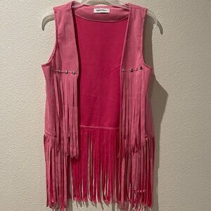 Parttely Pink Vest with Fringe